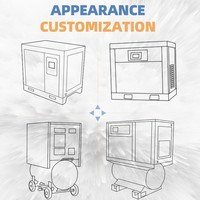 Compresseur d'air à vis 18 kw 25 hp industrie 100cfm 3 m3/min Compresseur électrique rotatif APCOM 18 kw 25 hp avec changeur de fréquence