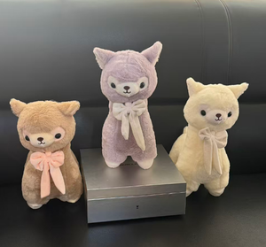 ตุ๊กตาอัลปาก้าขนนุ่มคุณภาพสูง ขายส่ง ตุ๊กตาสัตว์น่ารักผูกโบว์ ของเล่นเด็ก ของขวัญ บรรจุกล่อง - Product Image 2