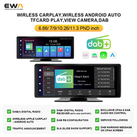 Radio numérique DAB 10,26 pouces avec CarPlay et Android Auto pour montage sur tableau de bord, Wi-Fi intégré et écran tactile, musique USB