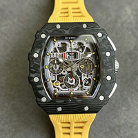 Reloj Deportivo de Negocios con Diseño Hueco 2026, Cristal de Zafiro de Alta Calidad, Caja de Fibra de Carbono, Movimiento Mecánico de Silicona para Hombre