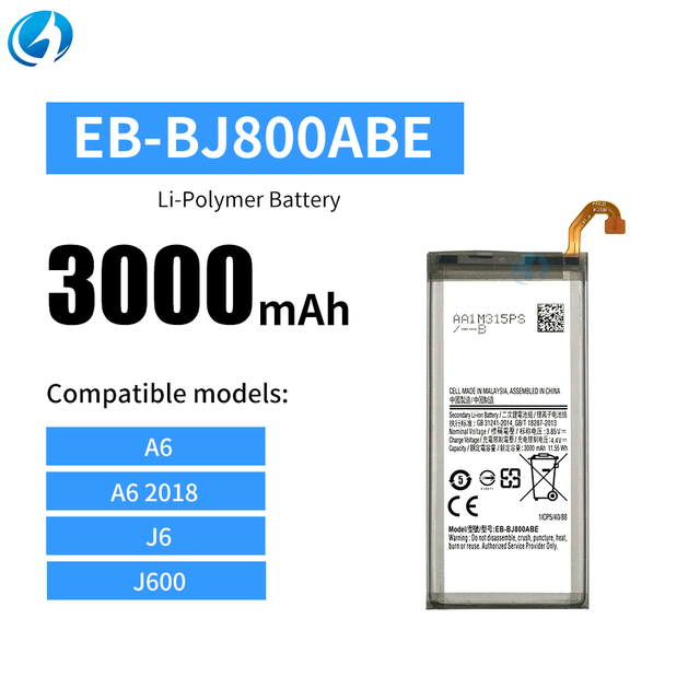 3000mAh EB-BJ800ABE New 0 Cycle Original Quality High Capacity Phone Battery for Samsung A6 J6 J8