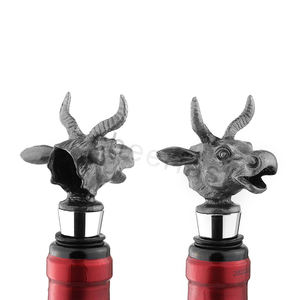 Tapón de vino reutilizable para amantes del vino, caja de regalo personalizada con soporte para pedidos de muestra, de Metal, cabeza de <span class=keywords><strong>toro</strong></span> - Product Image 1