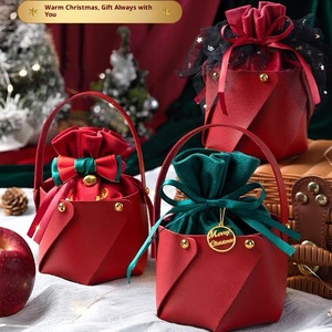 Nuova Creativa Borsa Regalo <span class=keywords><strong>di</strong></span> <span class=keywords><strong>Natale</strong></span> in Pelle e Velluto, Sacchetti per Mele della <span class=keywords><strong>Vigilia</strong></span> <span class=keywords><strong>di</strong></span> <span class=keywords><strong>Natale</strong></span>, Cesto <span class=keywords><strong>di</strong></span> Caramelle, Pacchetto Regalo <span class=keywords><strong>di</strong></span> <span class=keywords><strong>Natale</strong></span> - Product Image 1