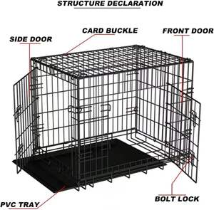 Cage pliable portable pour <span class=keywords><strong>chien</strong></span> de 18 pouces avec plateau amovible et porte supérieure/avant, <span class=keywords><strong>taille</strong></span> pour petits chiens, chats, furets, chinchillas - Product Image 4
