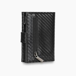 Cartera de Cuero Triple con Monedero y Protección RFID, con Sistema de Expulsión Automática de Tarjetas de Crédito, de Fibra de Carbono, Diseño Moderno, Directo de Fábrica - Product Image 2