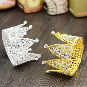 Birthday <b>Crown</b> Wedding Headdress Metal Pearls Rhinestone 25cm Small Size For Children Party Decoration - Product Image 4