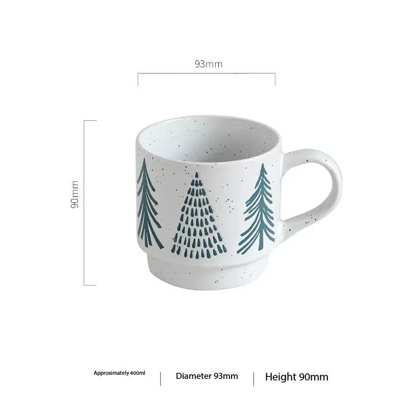 Pine tree stacking cups - white