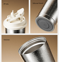 Mug Kopi Titanium Dinding Ganda Terisolasi untuk Minuman Panas atau Dingin, Mug Perjalanan, Mug Camping Titanium Mulut Lebar