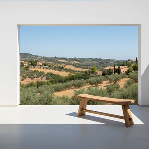 Banco de Madera Moderno para Exteriores Ryu, Ideal para Apartamentos, Hecho de Madera Natural Sólida con un Diseño de Vetas Únicas - Product Image 3