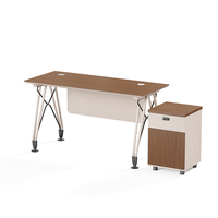 Bureau d'ordinateur pour personnel, surface en mélamine, structure métallique, tiroir, armoire de rangement, poste de travail, mobilier de bureau, usage commercial