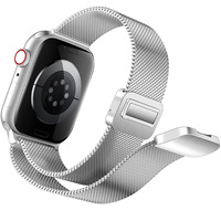 Jam Tangan Mewah Tali Milanese Loop Baja Anti Karat Emas Bernapas dengan Kancing Magnetik Seri Ultra 2 38-49mm Cina