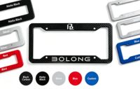 Cadre de plaque d'immatriculation en plastique ABS standard américain BOLONG, 12x6 pouces, support de plaque d'immatriculation de voiture, logo personnalisé, cadre de plaque d'immatriculation vierge