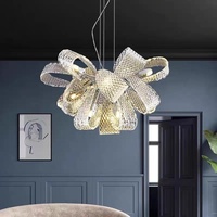 Luminaires suspendus modernes pour salon, salle à manger, hôtel, design personnalisé, luminaires suspendus en cristal LED, fleurs, lustres de luxe
