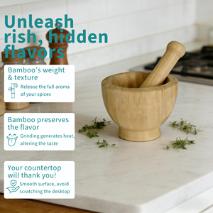 ชุดครกและสากไม้ไผ่แบบกำหนดเองสำหรับห้องครัว - Product Image 3