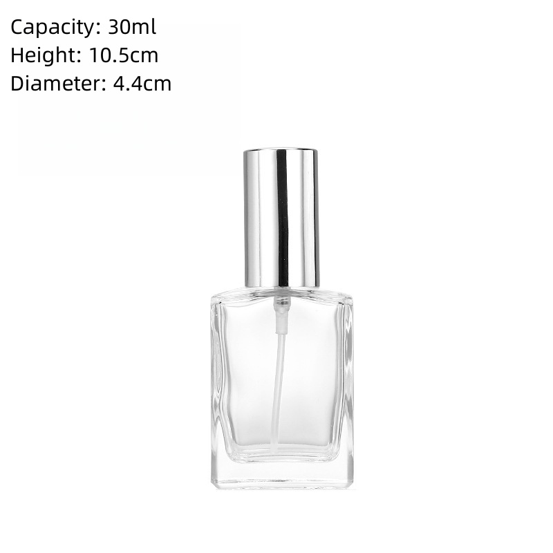 Bottiglia Trasparente con Tappo Spray Argentato