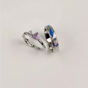 925 Silver Plated Romantic Zircon Heart <b>Ring</b> Men Women Coupler's Open <b>Adjustable</b> <b>Ring</b> Romantic Design Silver Plated Couple <b>Ring</b> - Product Image 4