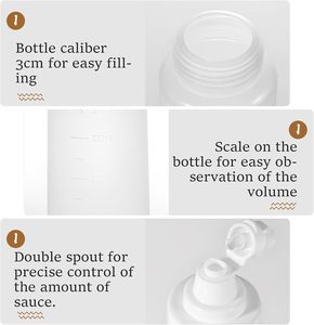 Bouteilles en plastique PET de qualité alimentaire de 250 ml (8 oz) et 360 ml (12 oz) pour miel et sirop, bouteilles souples en plastique pour sauces avec bouchon à clapet - Product Image 3