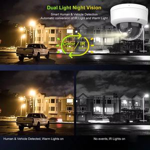 HK OEM kamera keamanan 4K CCTV, kamera kubah POE cahaya ganda deteksi manusia/kendaraan Audio CCTV Mic tanam, kamera <span class=keywords><strong>IP</strong></span> IP67 <span class=keywords><strong>WDR</strong></span> - Product Image 2