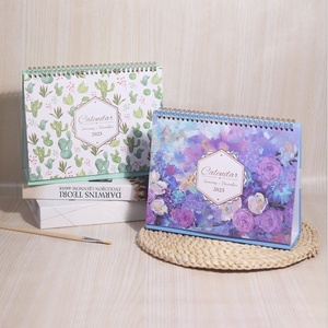 New Promotional Desk Flip Calendar Durable Standing Anti-slip Calender 2025 Luxury Calender Gift for Home Office Supplier