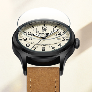 Montre à quartz décontractée MARK FAIRWHALE pour étudiant, étanche 30M, bracelet en <span class=keywords><strong>cuir</strong></span> marron, boîtier mat, verre minéral, pour l'apprentissage quotidien - Product Image 2