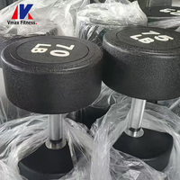 Haltères de musculation commerciaux 5-110 LB (20 KG) pour salle de sport, haltères en caoutchouc ronds pour fitness et musculation