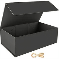 Scatola Regalo Magnetica di Lusso Fatta a Mano in Cartone Rigido da 2mm, Autoassemblante, Rivestita in Spugna, Stile Libro Nero, Laminazione Lucida o Opaca