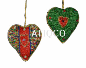 Unique Atiqco Luxury Glass Beads <b>Heart</b> Shape Wall Hanging Hot Sale Glitter <b>Ornament</b> for Christmas Holiday Party Front Door - Product Image 6