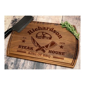 <span class=keywords><strong>Planche</strong></span> à découper en bois d'acacia et de noyer personnalisée pour barbecue FSC BBQ Masters, avec couleur et logo personnalisés, forme et taille personnalisées - Product Image 1