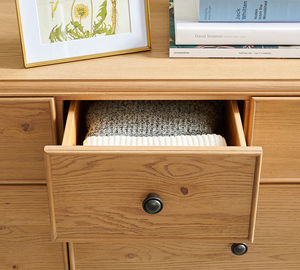 Commode large de luxe moderne en <span class=keywords><strong>bois</strong></span> massif à 8 tiroirs, coiffeuse au design simple et minimaliste pour chambre principale, unité de rangement - Product Image 4