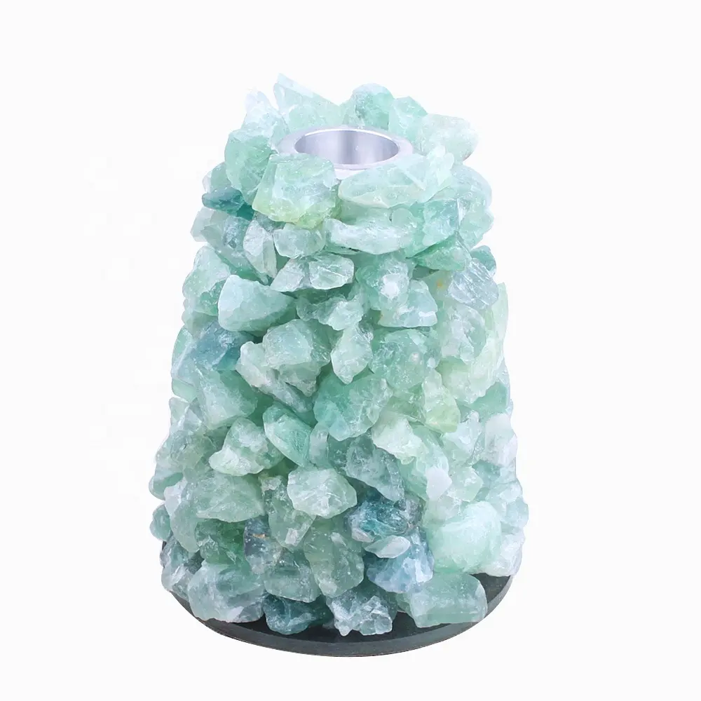 Vela de cristal natural de cluster, decorativa de alta energia com efeitos de cura e calmante