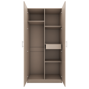 Factory Wholesale 2 <b>Door</b> Wood Armoire with <b>Mirror</b> and Hanging Rod - Product Image 2