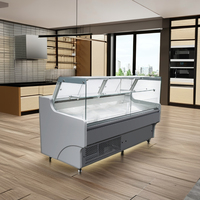 Nouvelle vitrine réfrigérée électrique compacte en verre pour la présentation de glaces en supermarché, design moderne