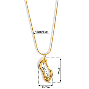 สร้อยคอทรงเรขาคณิตสแตนเลสสตีลสำหรับผู้หญิง ชุบทอง 18K สไตล์มินิมอลแบบโชคเกอร์ - Product Image 1