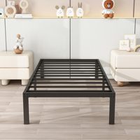 Cadre de lit Queen moderne Meida MD-D01, design métallique, revêtement en tissu, hauteur réglable, rangement pour salon, hôtel, hôpital
