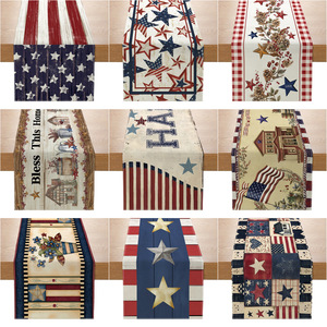 Runner da Tavola Personalizzabile con Stampa per il Giorno dell'Indipendenza, Decorazione <span class=keywords><strong>Vintage</strong></span> per <span class=keywords><strong>Cucina</strong></span>, Sala da Pranzo e Feste - Product Image 2