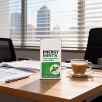 Bonbons Énergisants Boost d'Énergie et de Concentration pour le Cerveau à la L-Théanine, Niacine, Vitamines B3 & B12, Menthe Café