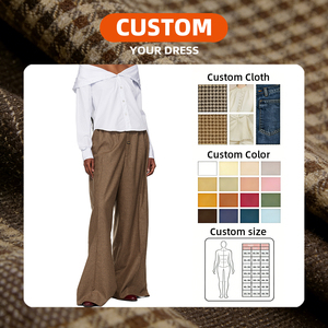 Custom-made High Waist Wide Leg <strong>Plaid</strong> <strong>Trousers</strong> <strong>Women</strong> Elegant Checkered Loose Fit Pants Chic Oversized <strong>Trousers</strong> Summer/Autumn - Product Image 4