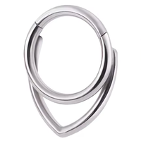 Bague de nez en acier inoxydable 316L unisexe Hisera, design punk, graines de melon, pierre naturelle, arc fermé sans couture, piercing de cartilage, bijoux