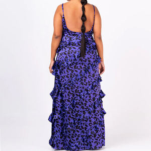 <span class=keywords><strong>Robe</strong></span> longue africaine à volants en cire Imprimer <span class=keywords><strong>Robe</strong></span> longue sans manches <span class=keywords><strong>Robe</strong></span> élégante en <span class=keywords><strong>satin</strong></span> Vêtements pour femmes Robes à la mode - Product Image 3