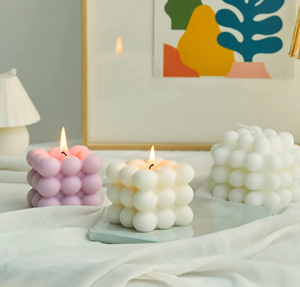 Lilin Aroma Bubble Cube 3D Bulat dengan Label Pribadi, Dicetak dengan Tangan, dari Lilin Kedelai dengan Minyak Esensial untuk Aroma Rumah - Product Image 2