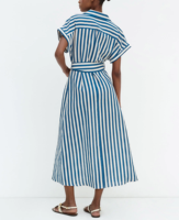 Fabrication sur mesure, robe longue décontractée pour femmes, style vintage français de haute qualité, manches courtes, boutonnée sur le devant, pour les vacances d'été