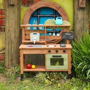 EDULAND OEM/ODM CE CPC Nuevo Diseño Juego de Cocina Educativo de Madera para Niños, Cocina de Barro, Juego de Exterior Unisex - Product Image 6