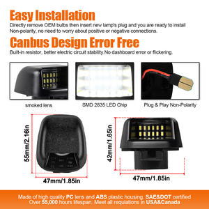 Luz LED Blanca para Placa de Matrícula, 2 Piezas, para Nissan Navara D40/Armada/Titan/Xterra y Suzuki Equator 2007-2019, Lámpara para Camioneta - Product Image 3