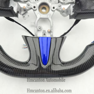 Volant de direction en cuir perforé en fibre de carbone avec surpiqûres bleues pour Infiniti Q50 – Produits populaires - Product Image 4