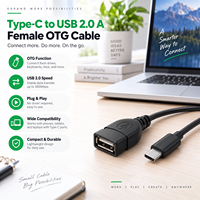 Adaptateur OTG WISTAR USB Type C mâle vers USB 2.0 a femelle, câble de données