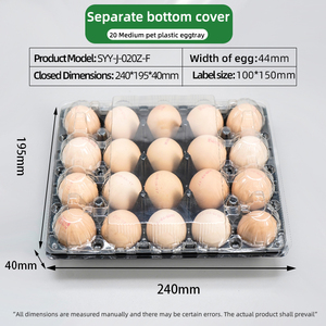 सी 20 छेद स्थिर टिकाऊ पालतू पालतू पालतू प्लास्टिक क्लैमशेल फफोले अंडे ट्रे को सुपरमार्केट फार्म के लिए कस्टम लोगो के साथ - Product Image 6