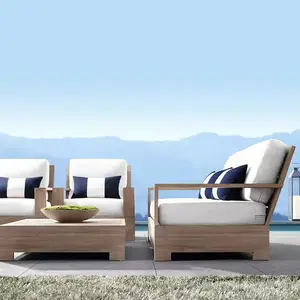 Nordic Modern Luxe Teak Sofa Set Meubels Buiten Sofa Villa Hotel Terras Luxe Patio Tuinmeubilair