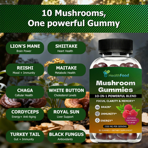OEM ODM Factory Direct Mushroom Gummies with Total Carbohydrates Support Brain Health Stay Focused Longer Gummies - Product Image 5