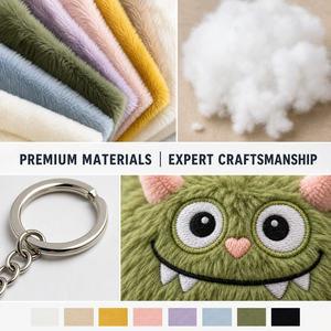 Llavero de peluche personalizado con diseño de monstruo, juguete de peluche suave con MOQ bajo, fabricante, diseño personalizado, OEM, ODM, logotipo de marca - Product Image 4