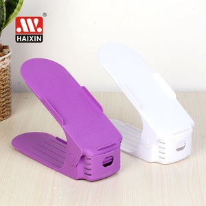 Baskets Offre Spéciale à double couche présentoir de rangement d'entrée vitrine pour hommes femmes appartements étagère à chaussures réglable en plastique - Product Image 4